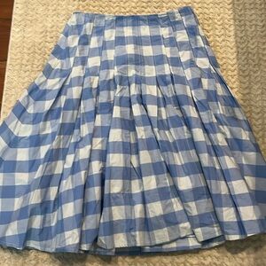 NWT J. Crew Pleated Cotton Poplin Midi Skirt